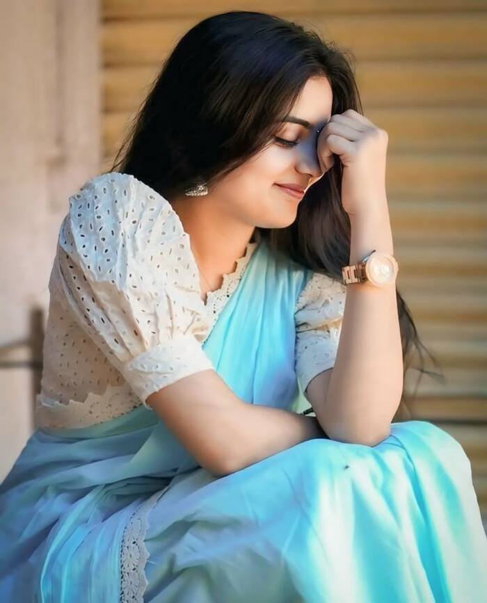 aethetics saree girl dp image hd
