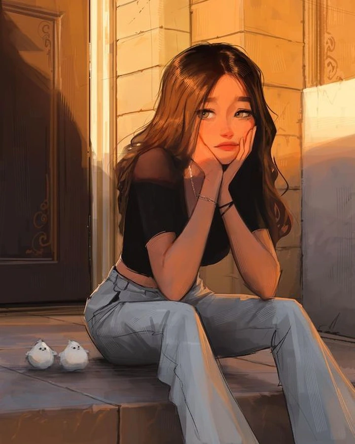 animated sad girl dp 5