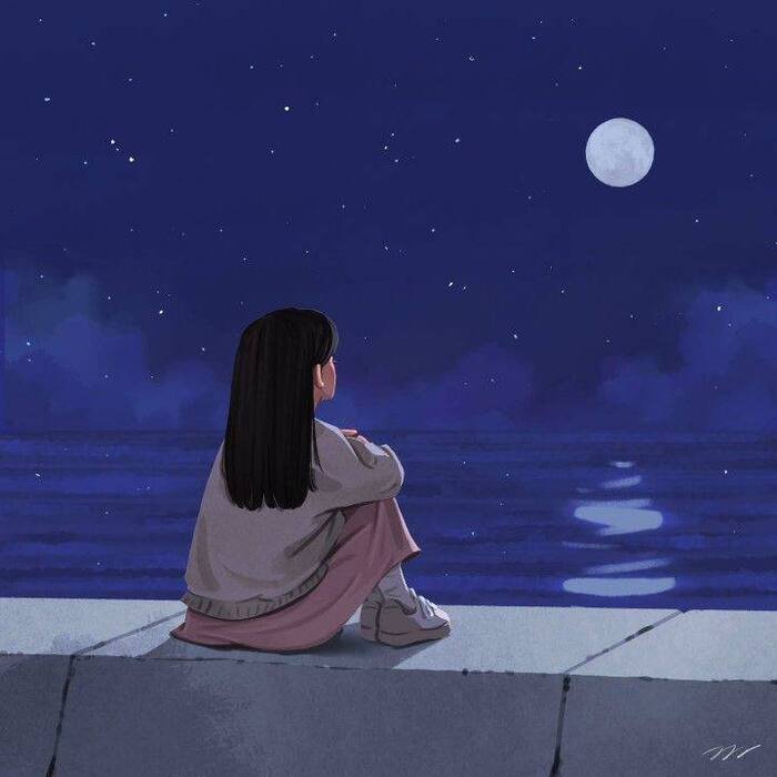 hd sad girl cartoon aethetics