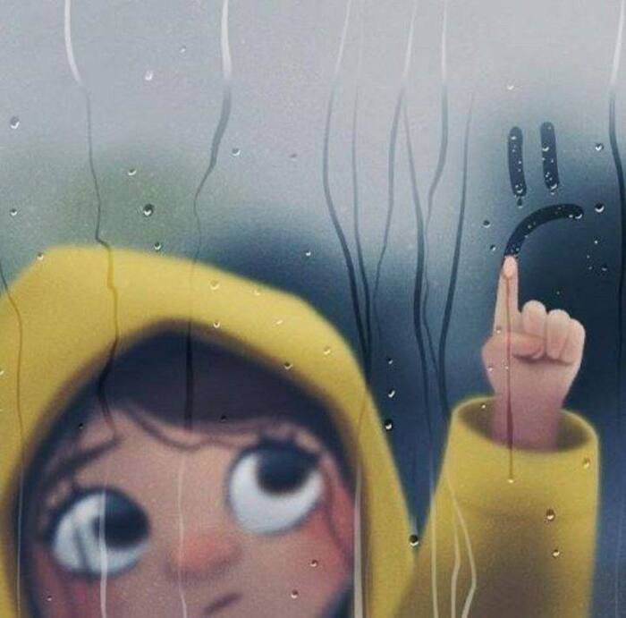sad girl cartoon aethetic 4k