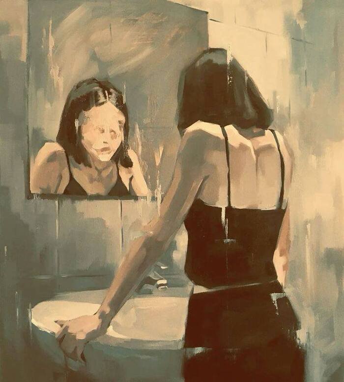 sad girl cartoon aethetic