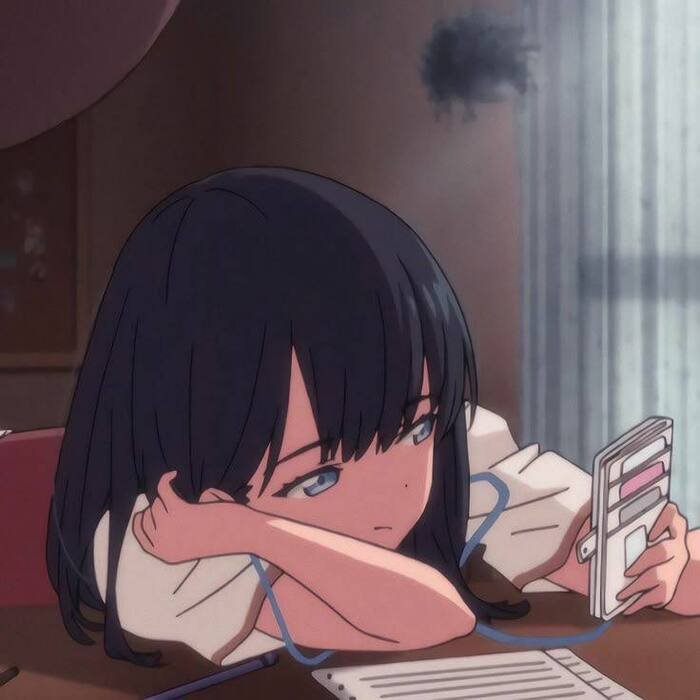 sad girl cartoon aethetics cute