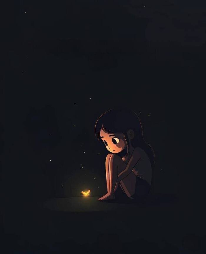 sad girl cartoon aethetics photo full hd