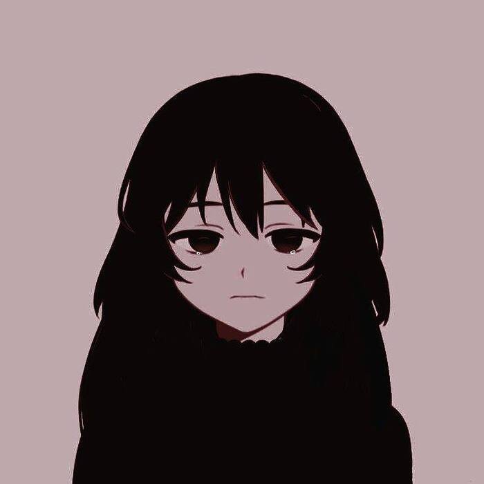 sad girl cartoon aethetics photo hd