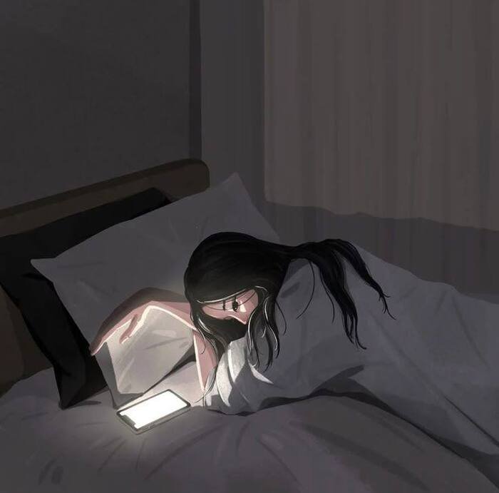 sad girl cartoon aethetics photo