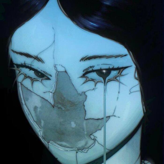 sad girl cartoon aethetics
