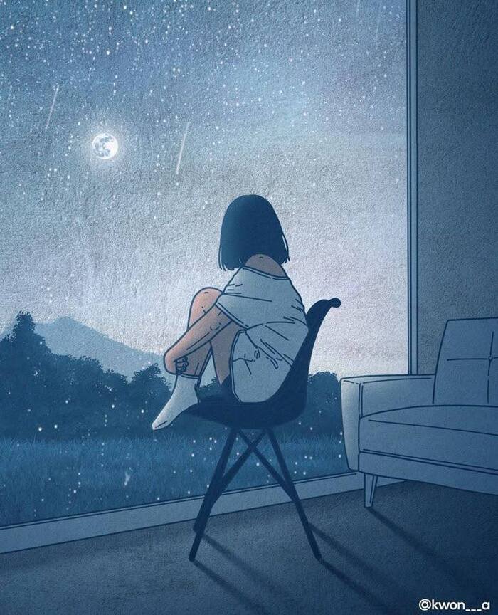 sad girl cartoon down mood hd