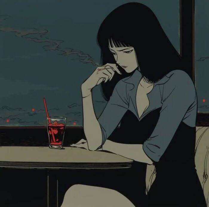 sad girl cartoon