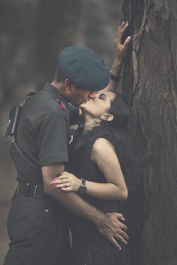 adorable army couple dp selfie style for profile.