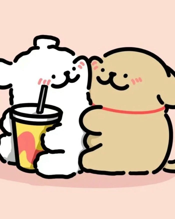 adorable cartoon couple dp with cozy vibes.