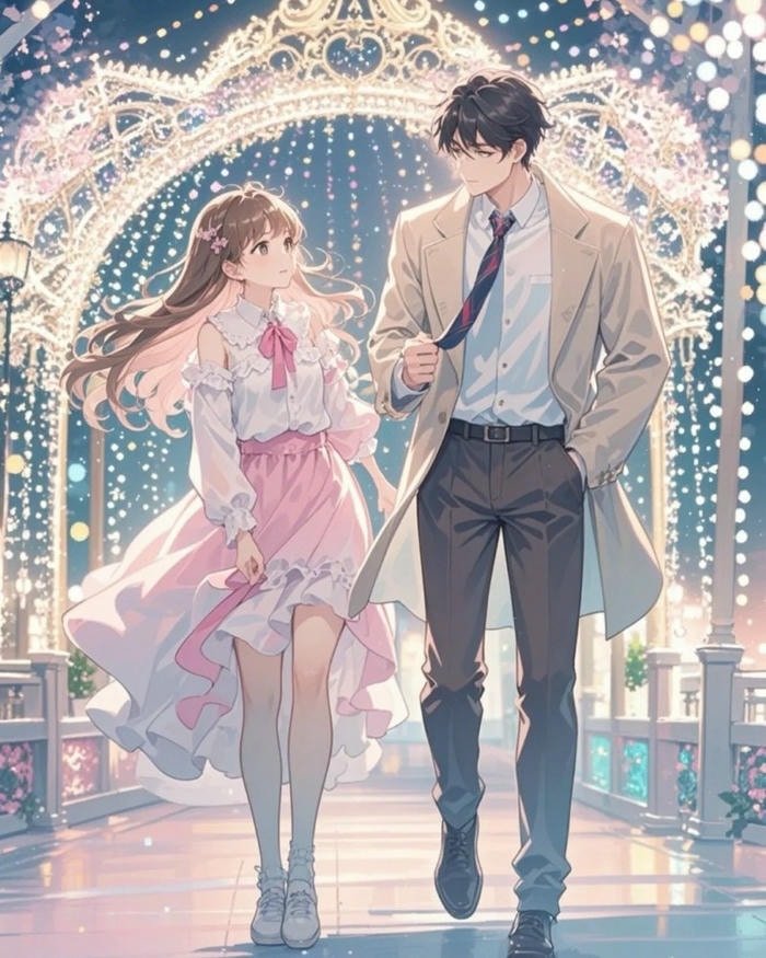 aesthetic cartoon couple dp for profile picture.