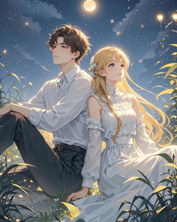 anime couple dp soft tone