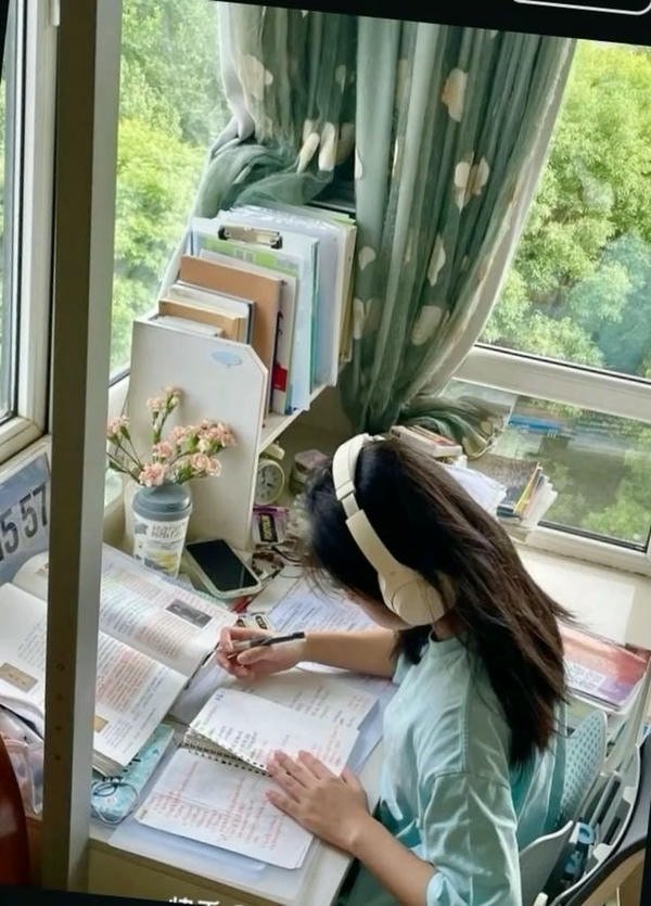 beautiful study girl dp reading book near window.