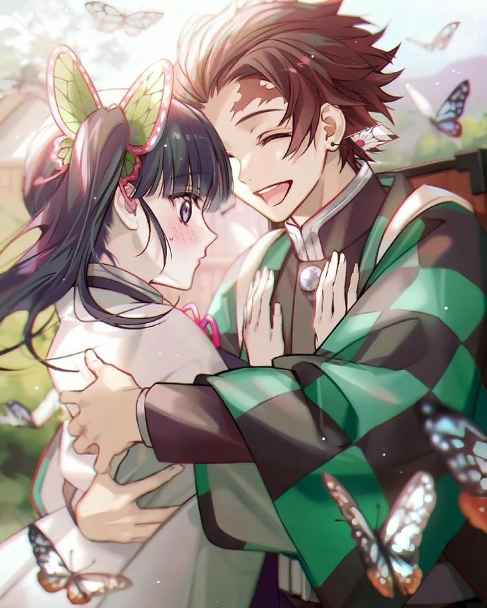 cartoon couple dp showing affection and laughter.