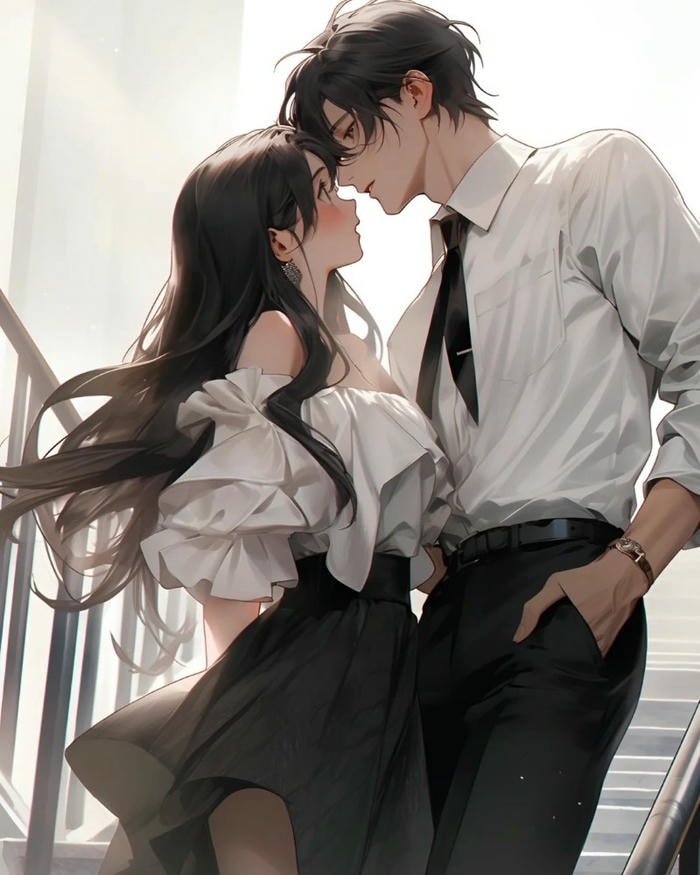 cute anime couple dp blushing scene