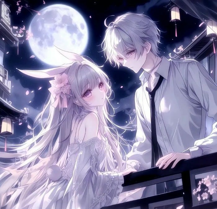 cute anime couple dp sunset