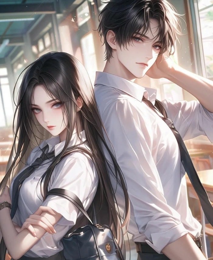 cute anime hug couple dp