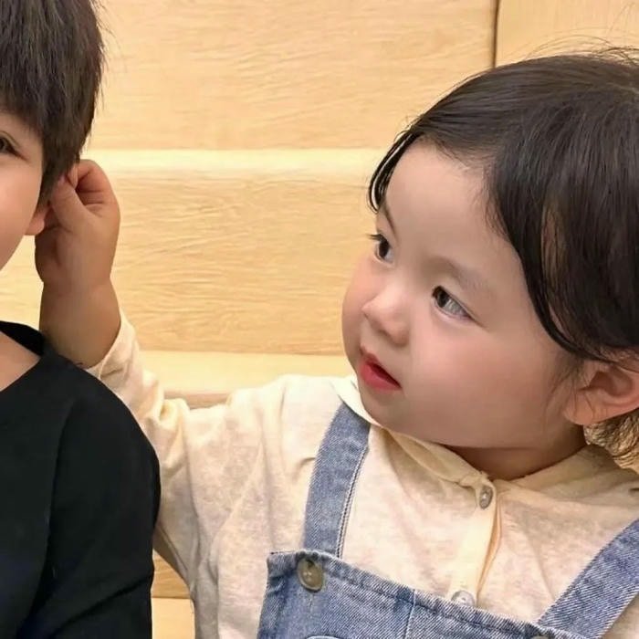 cute baby couple dp rain scene