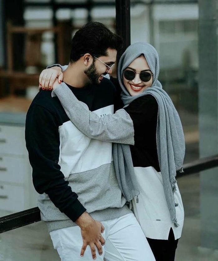 cute hijab couple dp