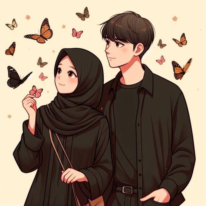 full hd image hijab couple dp hot