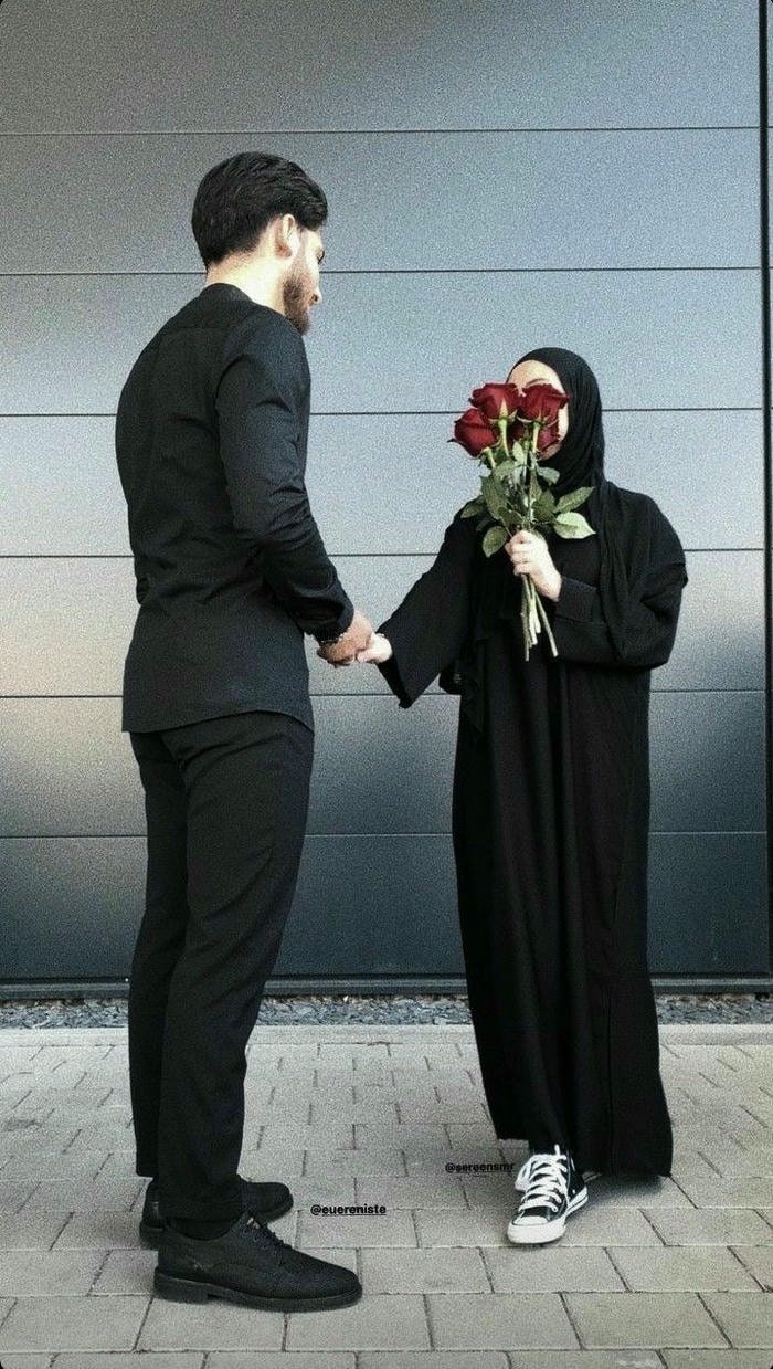 muslim couple dp sunset view