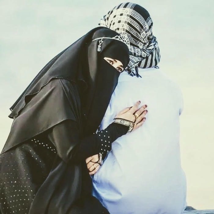 romantic hijab couple dp