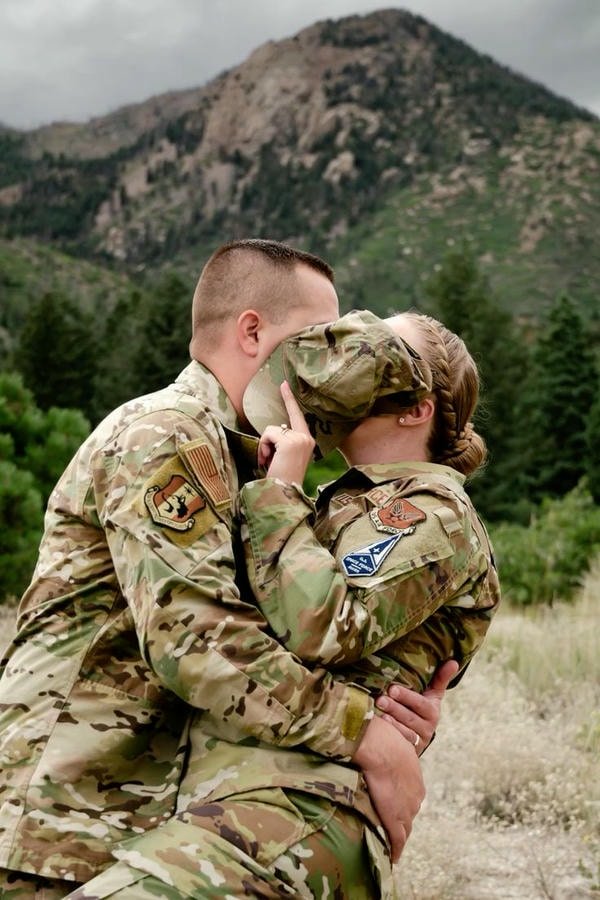 strong army couple dp representing loyalty and bond.