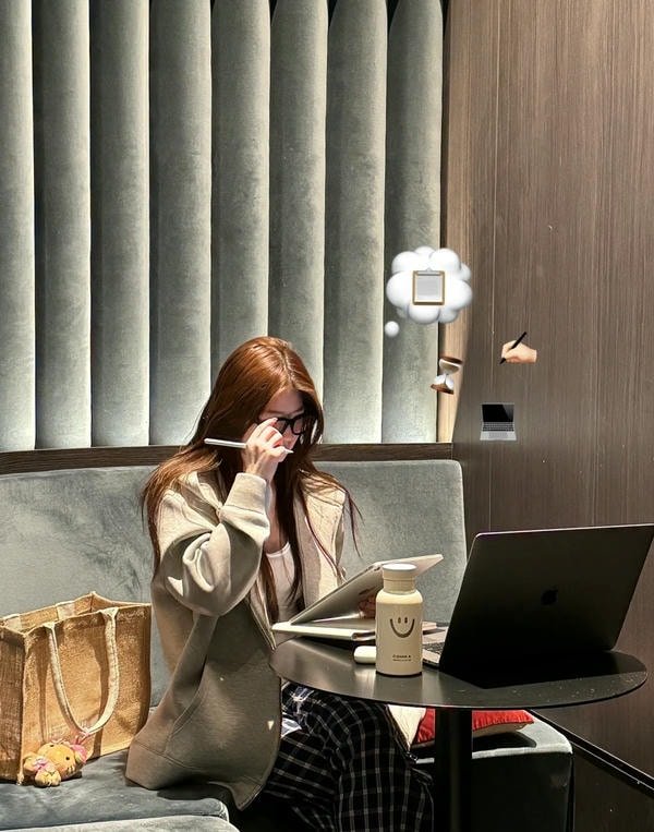 study girl dp in aesthetic study corner lighting.