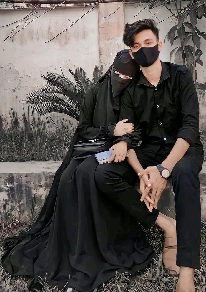 sweet hijab couple dp