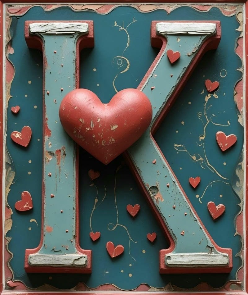 k name in heart photo