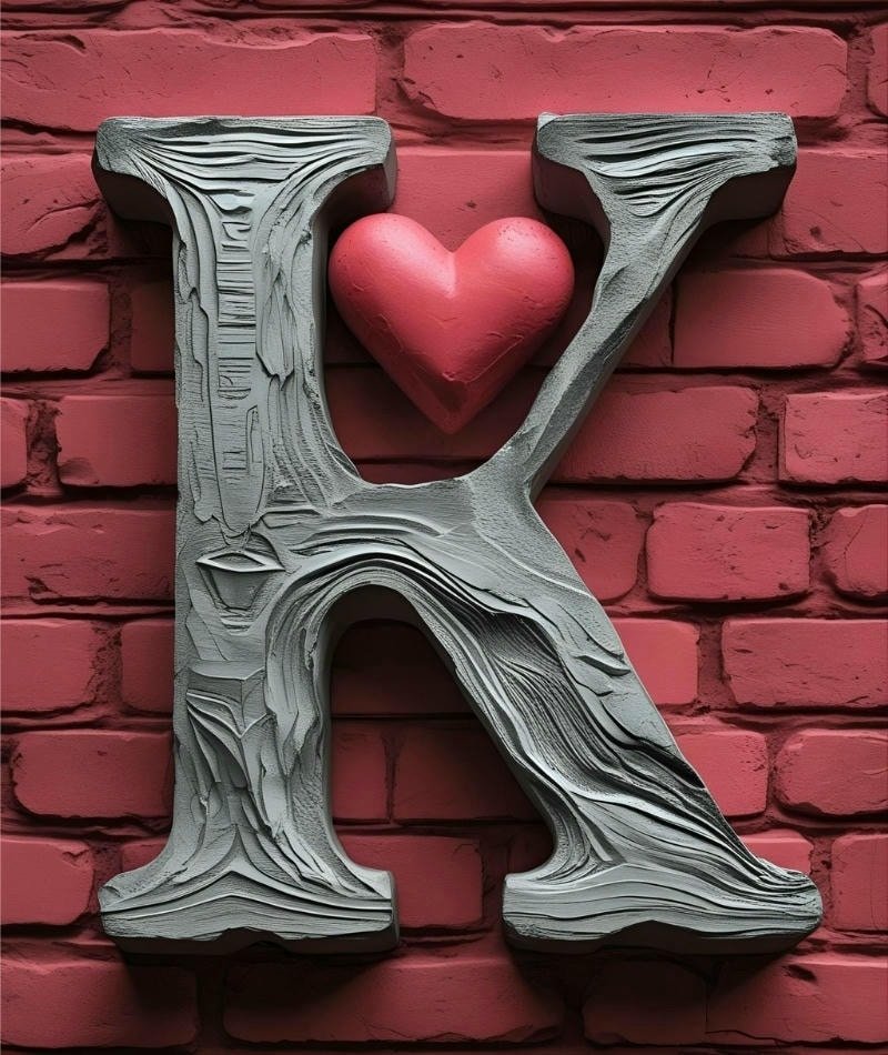 k name with heart dp