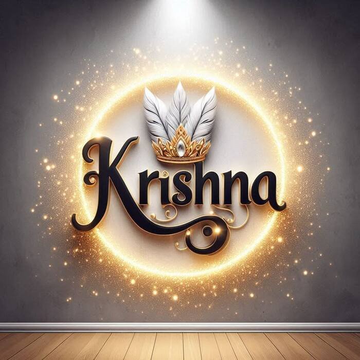 krishna name dp 4k