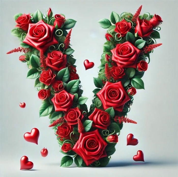 Artistic v name dp portrait photo.