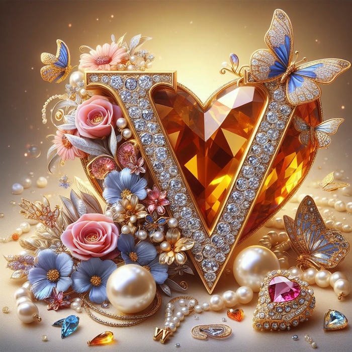 Colorful v name dp portrait picture.