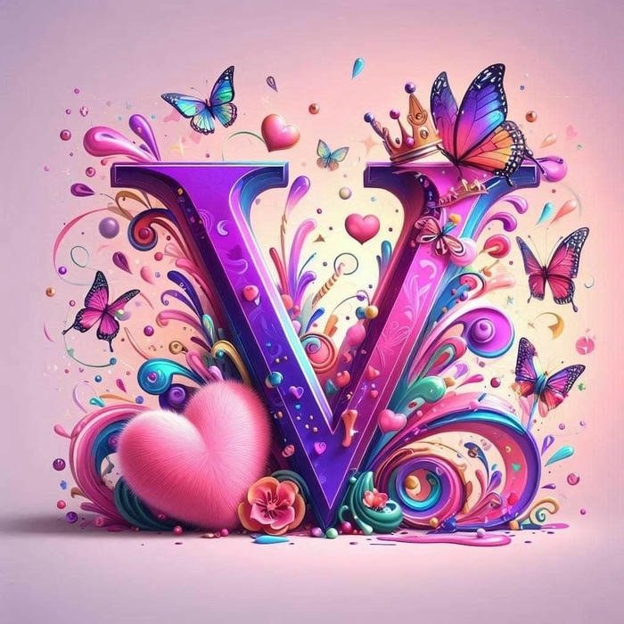 Elegant v name dp profile picture.