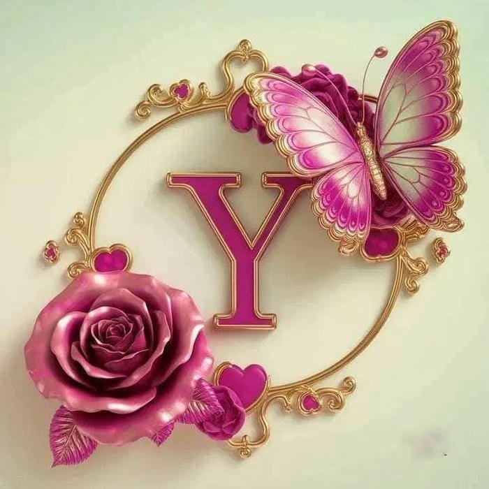 Fresh style y name dp profile frame.