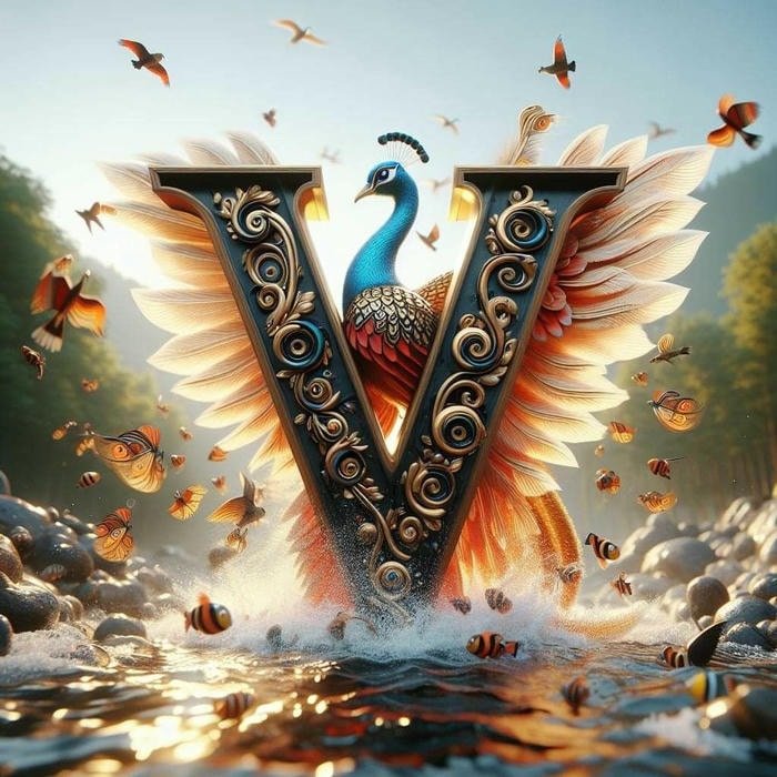 High quality v name dp picture.