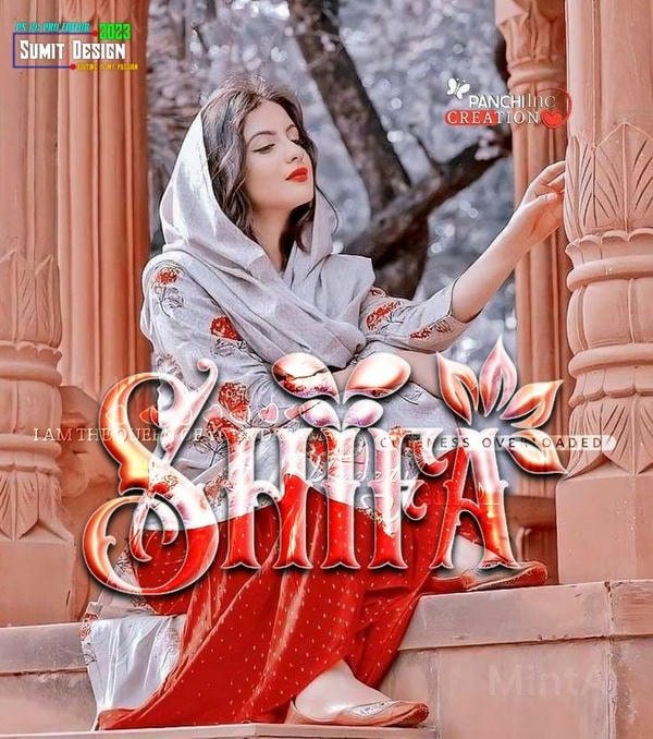 Relaxed pose shifa name dp photo.