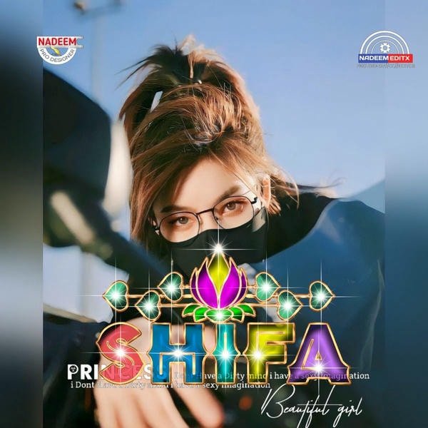 Soft background shifa name dp picture.