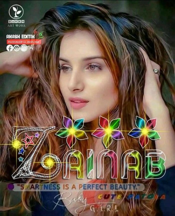 Unique zainab name dp display photo.