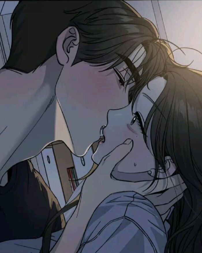 anime kiss image aethetic photo