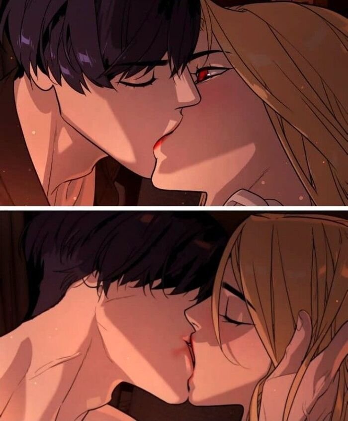 anime kiss image aethetics