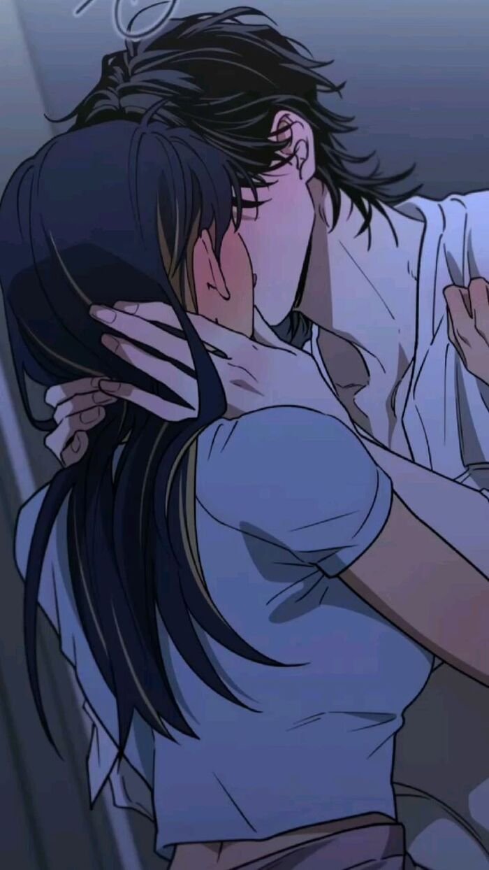 anime kiss images hot