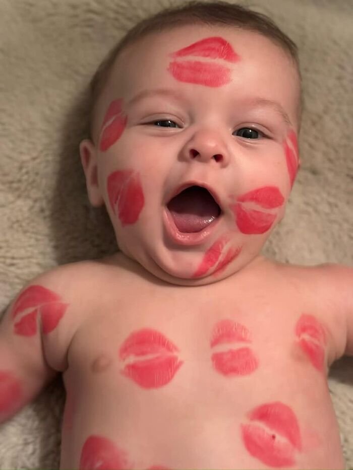 cute baby kiss image