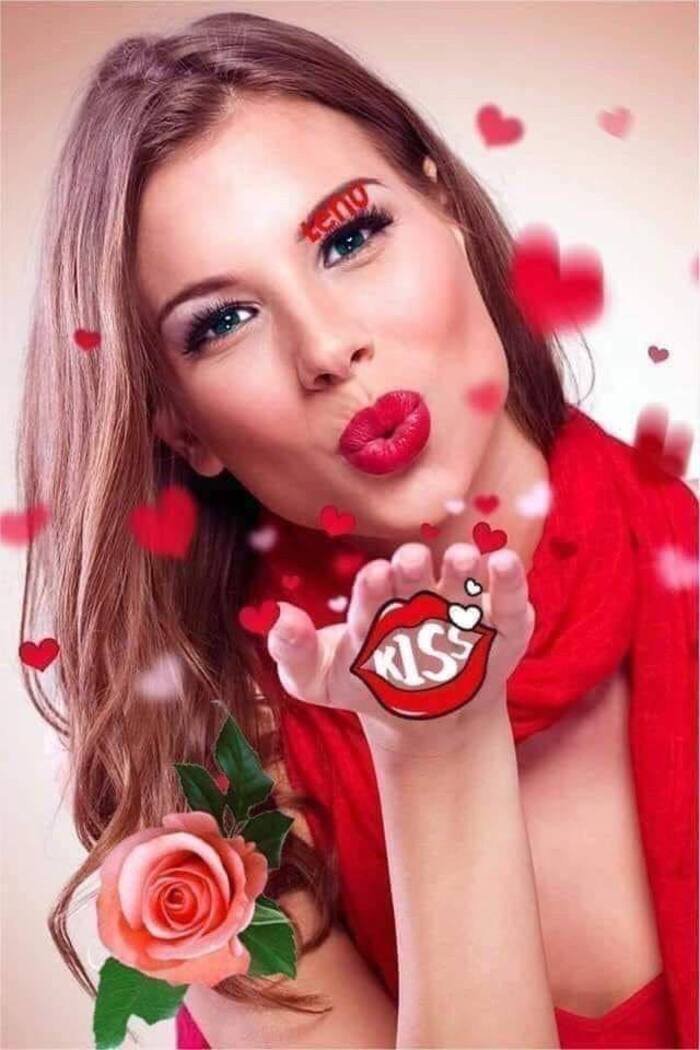 funny flying kiss image