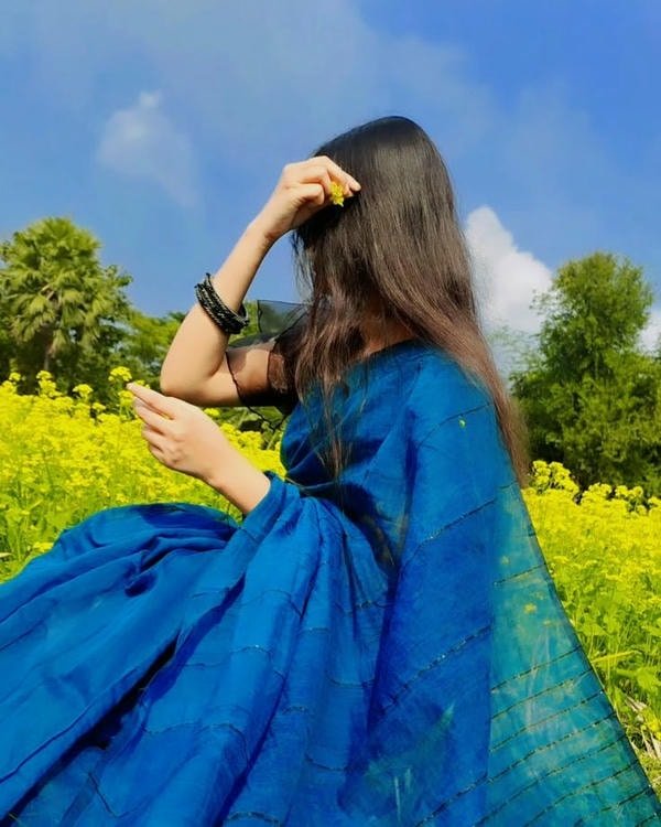 village girls dp with rural background and trees.