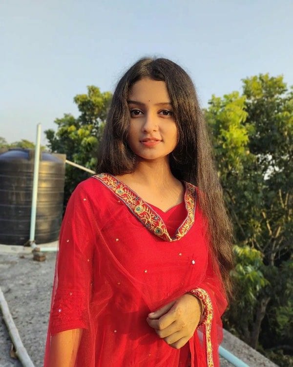 village girls dp with traditional jewelry and attire.